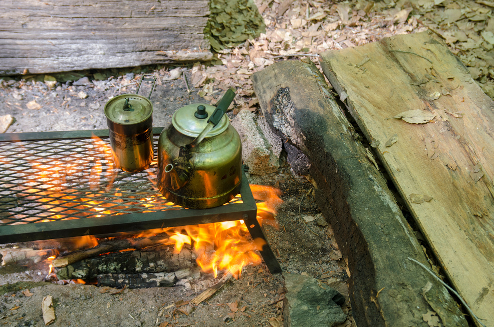 Cooking Tea in Camping